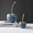 GobekUsa Blue Resin Apple Ornaments - Lucky Fruit Sculpture for Home Decoration