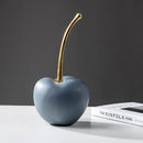 GobekUsa Blue Resin Apple Ornaments - Lucky Fruit Sculpture for Home Decoration