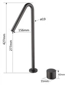GobekUsa Brushed Black Basin Faucet with Rotating Two-Hole Sink Tap - Widespread Bathroom Tap