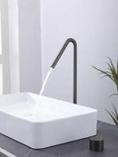 GobekUsa Brushed Black Basin Faucet with Rotating Two-Hole Sink Tap - Widespread Bathroom Tap