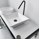 GobekUsa Brushed Black Basin Faucet with Rotating Two-Hole Sink Tap - Widespread Bathroom Tap