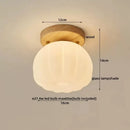 GobekUsa LED Wood Canopy Ceiling Lamp Modern Living Room Light Fixtures