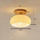 GobekUsa LED Wood Canopy Ceiling Lamp Modern Living Room Light Fixtures