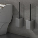 GobekUsa Black Aluminum Toilet Brush Holder Set with Scrub Brush