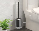 GobekUsa Black Aluminum Toilet Brush Holder Set with Scrub Brush