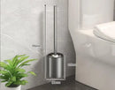 GobekUsa Black Aluminum Toilet Brush Holder Set with Scrub Brush