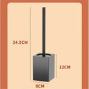 GobekUsa Black Aluminum Toilet Brush Holder Set with Scrub Brush