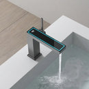 GobekUsa Digital Display Square Sink Mixer with Single Handle in Gray.
