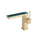 GobekUsa Digital Display Square Sink Mixer with Single Handle in Gray.