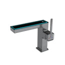 GobekUsa Digital Display Square Sink Mixer with Single Handle in Gray.