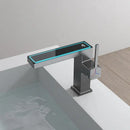 GobekUsa Digital Display Square Sink Mixer with Single Handle in Gray.