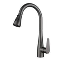 GobekUsa Gray Matte Kitchen Faucet | Pull Out Black Sink Tap Swivel Water Mixer