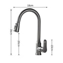 GobekUsa Gray Matte Kitchen Faucet | Pull Out Black Sink Tap Swivel Water Mixer