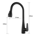 GobekUsa Gray Matte Kitchen Faucet | Pull Out Black Sink Tap Swivel Water Mixer