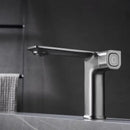 GobekUsa Gray Sink Mixer with Memory Switch Single Handle Deck Mounted Tap