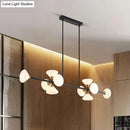 GobekUsa Modern Style Matte White Glass Flared Island Pendant with 10-Head Black Hanging Lamp - Warm/White Light