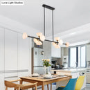 GobekUsa Modern Style Matte White Glass Flared Island Pendant with 10-Head Black Hanging Lamp - Warm/White Light