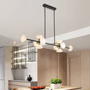 GobekUsa Modern Style Matte White Glass Flared Island Pendant with 10-Head Black Hanging Lamp - Warm/White Light