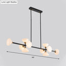GobekUsa Modern Style Matte White Glass Flared Island Pendant with 10-Head Black Hanging Lamp - Warm/White Light