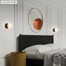 GobekUsa Modern Matte White Glass Mini Globe Sconce Lamp with 1 Bulb Wall Mount for Living Room in Black