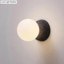 GobekUsa Modern Matte White Glass Mini Globe Sconce Lamp with 1 Bulb Wall Mount for Living Room in Black