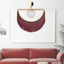 GobekUsa Modern Semi Sphere Sconce Light - Pink/Yellow/Purple Tassel Design - Matte White Glass Wall Light