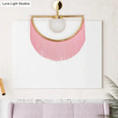 GobekUsa Modern Semi Sphere Sconce Light - Pink/Yellow/Purple Tassel Design - Matte White Glass Wall Light