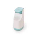 Modern matte white & teal soap pump dispenser kitchen space saving by Decorbites