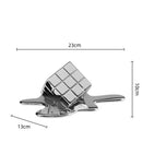 GobekUsa Geometric Gold Resin Cube - Modern Checked Square Decor Figurine