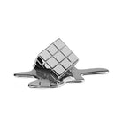 GobekUsa Geometric Gold Resin Cube - Modern Checked Square Decor Figurine