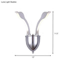 GobekUsa Modern Metal 2-Light Chrome LED Wall Sconce with Acrylic Shade in Warm/White Light by Swan Head Wall Lighting