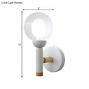 GobekUsa Modern Metal Armed Wall Lamp in White with Clear Glass Shade - 1 Bulb Sconce Light Fixture