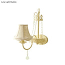 GobekUsa Modern Metal Bell/Candle Wall Mount Lamp: 1-Light Sconce Fixture with Crystal Bead, Yellow