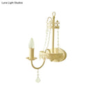 GobekUsa Modern Metal Bell/Candle Wall Mount Lamp: 1-Light Sconce Fixture with Crystal Bead, Yellow