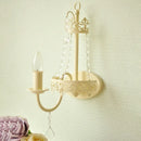 GobekUsa Modern Metal Bell/Candle Wall Mount Lamp: 1-Light Sconce Fixture with Crystal Bead, Yellow