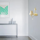 GobekUsa Modern Metal Bell/Candle Wall Mount Lamp: 1-Light Sconce Fixture with Crystal Bead, Yellow