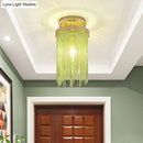 GobekUsa Modern Metal Chain Semi Flush Mount Lamp - 1 Light Ceiling Fixture for Living Room in Gold/Chrome/Blue