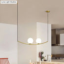 GobekUsa Modern Metal Chandelier: 2/3-Light Bubble Island Light in Black/Gold - Simple and Stylish