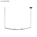 GobekUsa Modern Metal Chandelier: 2/3-Light Bubble Island Light in Black/Gold - Simple and Stylish