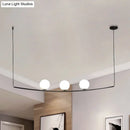 GobekUsa Modern Metal Chandelier: 2/3-Light Bubble Island Light in Black/Gold - Simple and Stylish