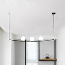GobekUsa Modern Metal Chandelier: 2/3-Light Bubble Island Light in Black/Gold - Simple and Stylish