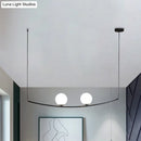GobekUsa Modern Metal Chandelier: 2/3-Light Bubble Island Light in Black/Gold - Simple and Stylish