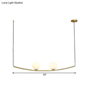 GobekUsa Modern Metal Chandelier: 2/3-Light Bubble Island Light in Black/Gold - Simple and Stylish