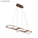 GobekUsa Modern Metal Coffee LED Pendant Light Fixture - Oval Island Design, Warm/White Light
