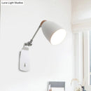 GobekUsa Modern Metal Cup Wall Mounted Light - Rotatable 1-Light Wall Sconce Lamp, White/Black Finish