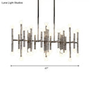 GobekUsa Modern Metal Island Light - Multi-Rod, 42-Head, Black/Chrome/Gold - Up & Down Lighting Fixture