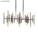 GobekUsa Modern Metal Island Light - Multi-Rod, 42-Head, Black/Chrome/Gold - Up & Down Lighting Fixture