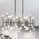 GobekUsa Modern Metal Island Light - Multi-Rod, 42-Head, Black/Chrome/Gold - Up & Down Lighting Fixture