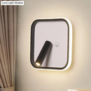 GobekUsa Modern Metal LED Bedside Wall Sconce in Black, White/Warm Light - Circle/Square/Ellipse Design