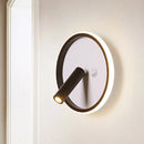 GobekUsa Modern Metal LED Bedside Wall Sconce in Black, White/Warm Light - Circle/Square/Ellipse Design